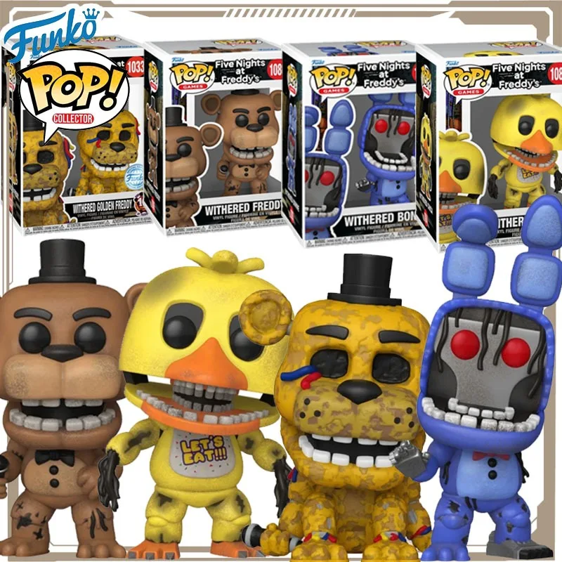 

Funko Pop Original Five Nights At Freddy's1086 Withered Freddy Doll Фигурка Игрушки для мальчиков и девочек Детский подарок Коллекционная