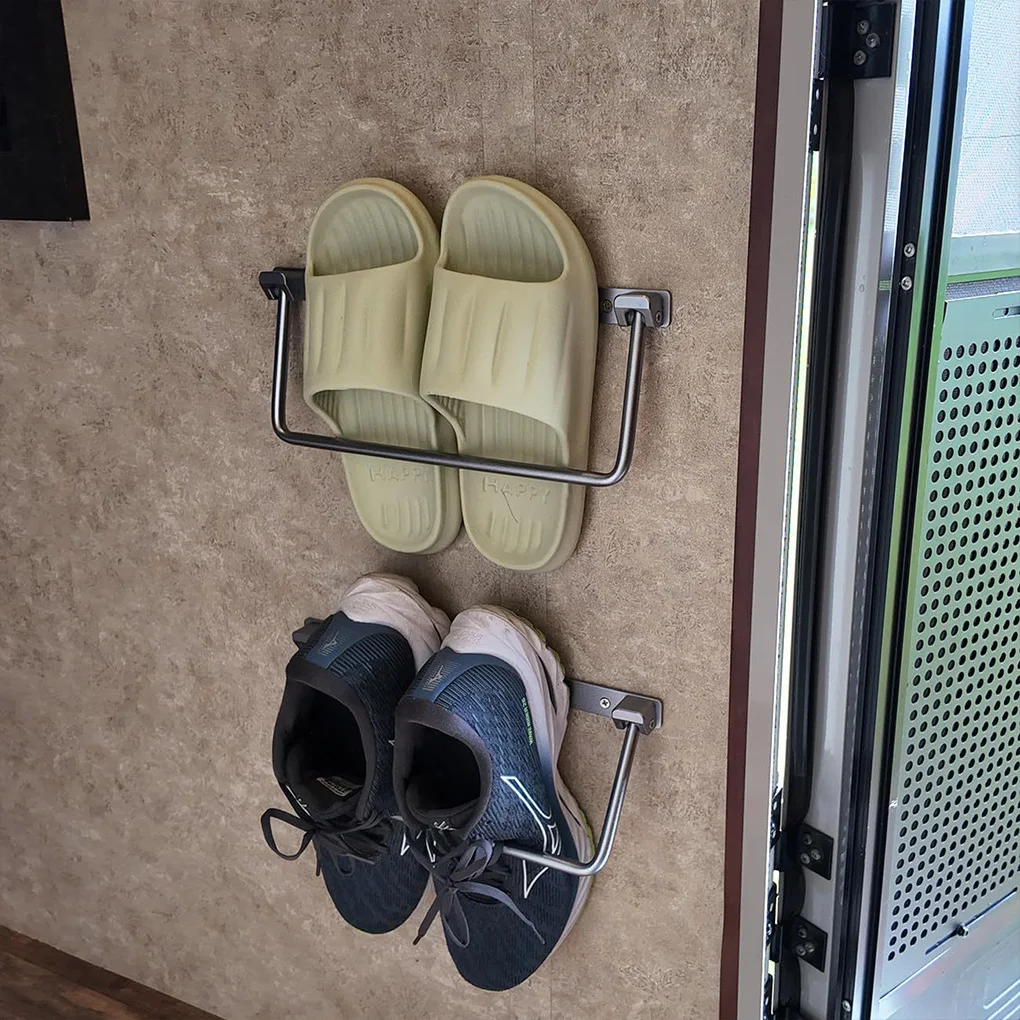 2x Foldable RV Shoe Rack Space Saving Hanging Organizer For Camping Travel. 2Pack Wall Mounted