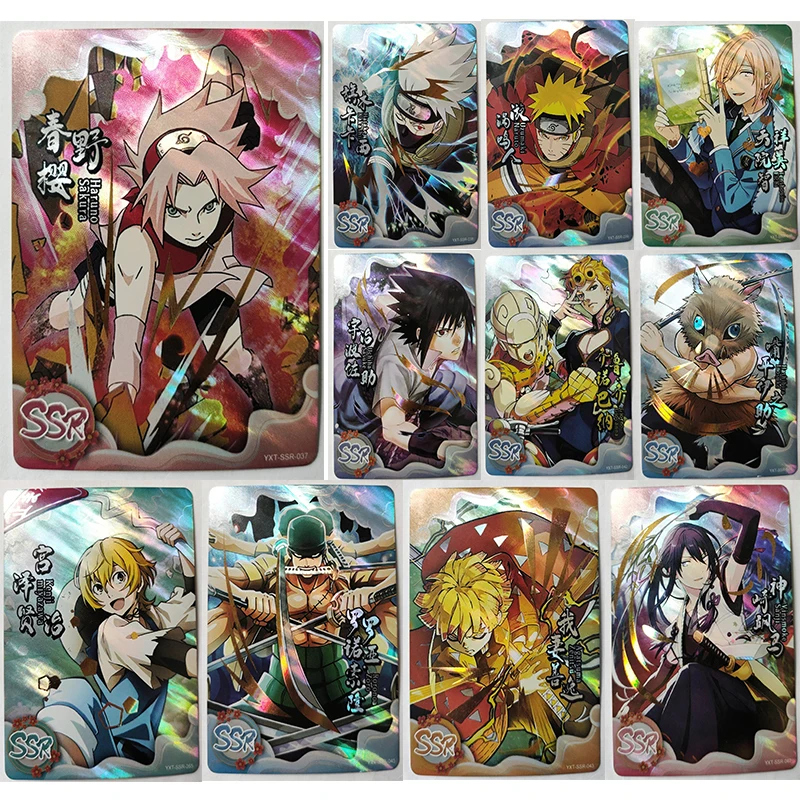 Anime Goddess Story Collectible Cards Roronoa Zoro Agatsuma Zenitsu Hashibira Inosuke Christmas Birthday Gifts Children's Toys