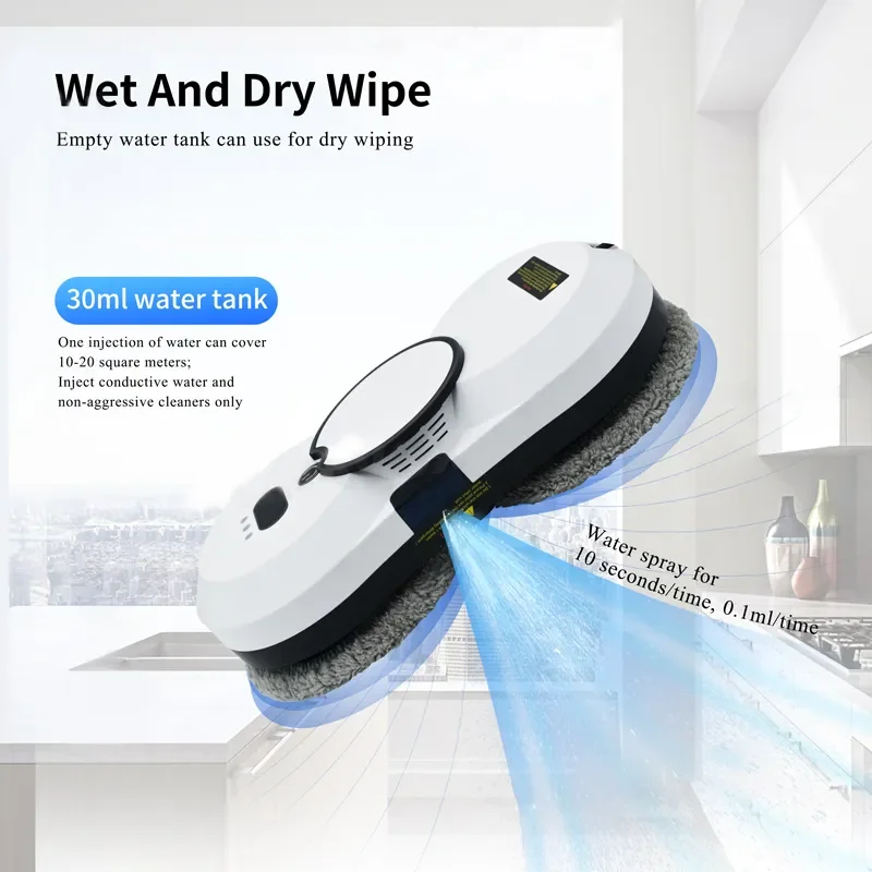 Automatic Window Cleaning Robot For Home Water Spray Robotic Vacuum Cleaner Electric Windows Washer Household Glass Wiper