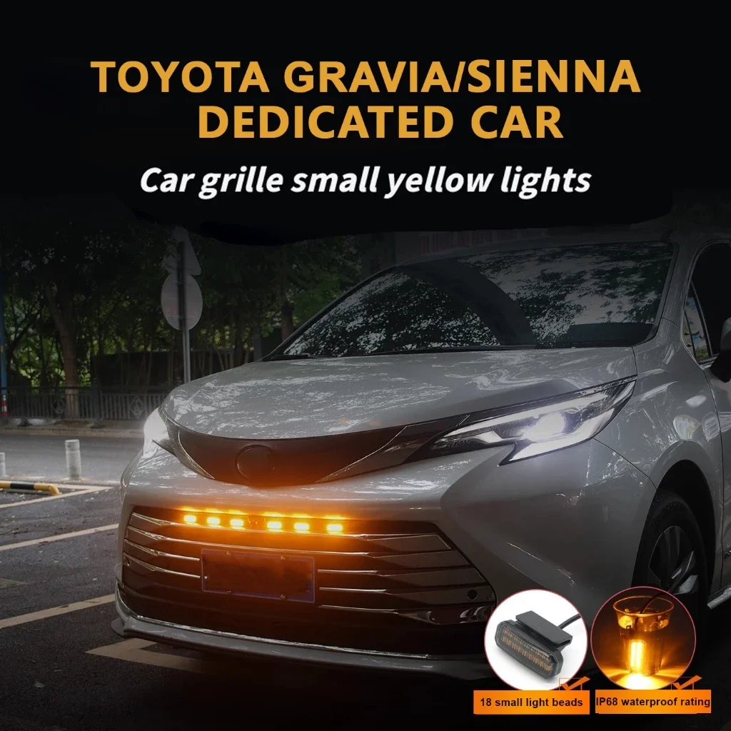 

12V 18 LED Front Grille Light FOR TOYOTA GRAVIAI SIENNA Daytime Running Light Wheel Eyebrow Lamp Grille lights