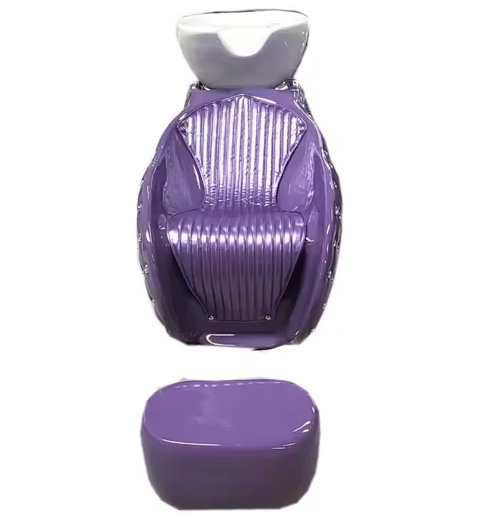 Hairdressing Furniture Hair Spa Bed Purple Salon Chair Shampoo Bowl Hair Salon Washing Chair