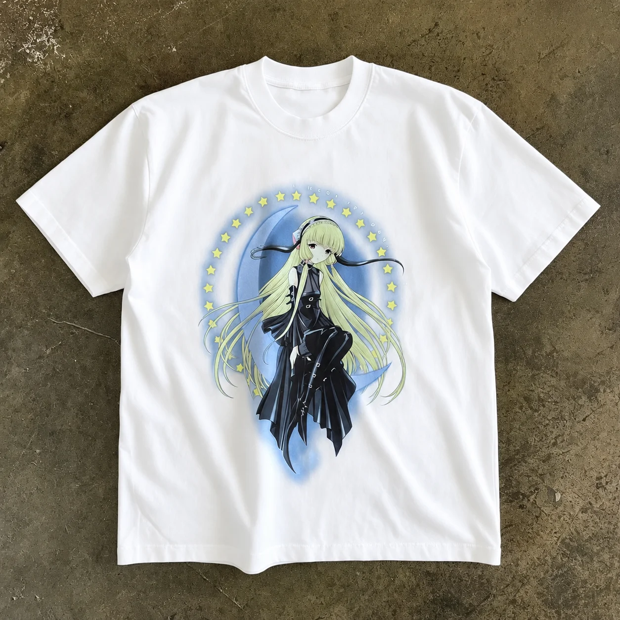 Classic Shojo Anime Chobits Chi Moon Stars Themed Casual Daily Streetwear T Shirt Unisex  Oversized Cotton Summer Graphic Tee