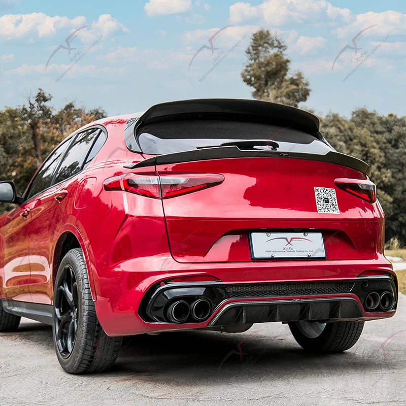 2017-2024 Romeo Stelvio Rear Bumper Kit Resin/Carbon Fiber Bodykit Fiberglass Auto Parts for Upgrade New Condition