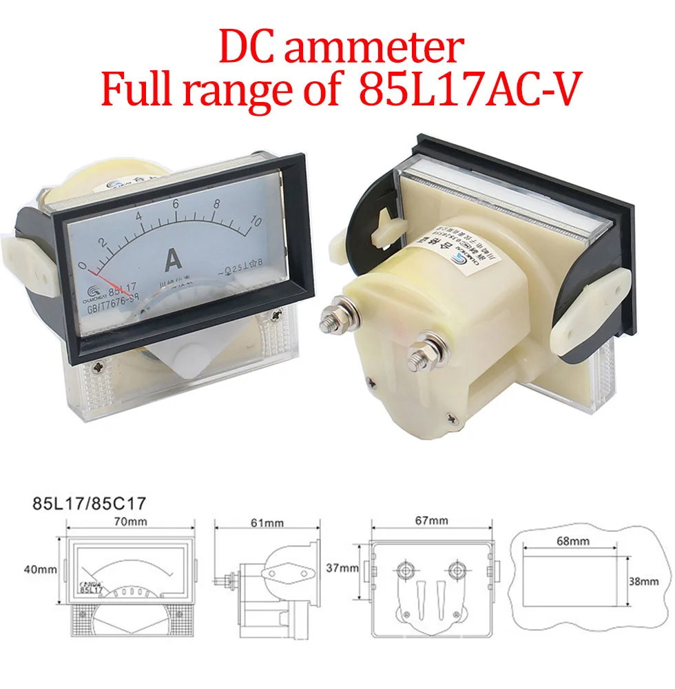 85L17-V AC Direct Analog Meter Panel Gauge AC Voltage Current Meter 70*40MM Voltmeter Voltimetro 85L17