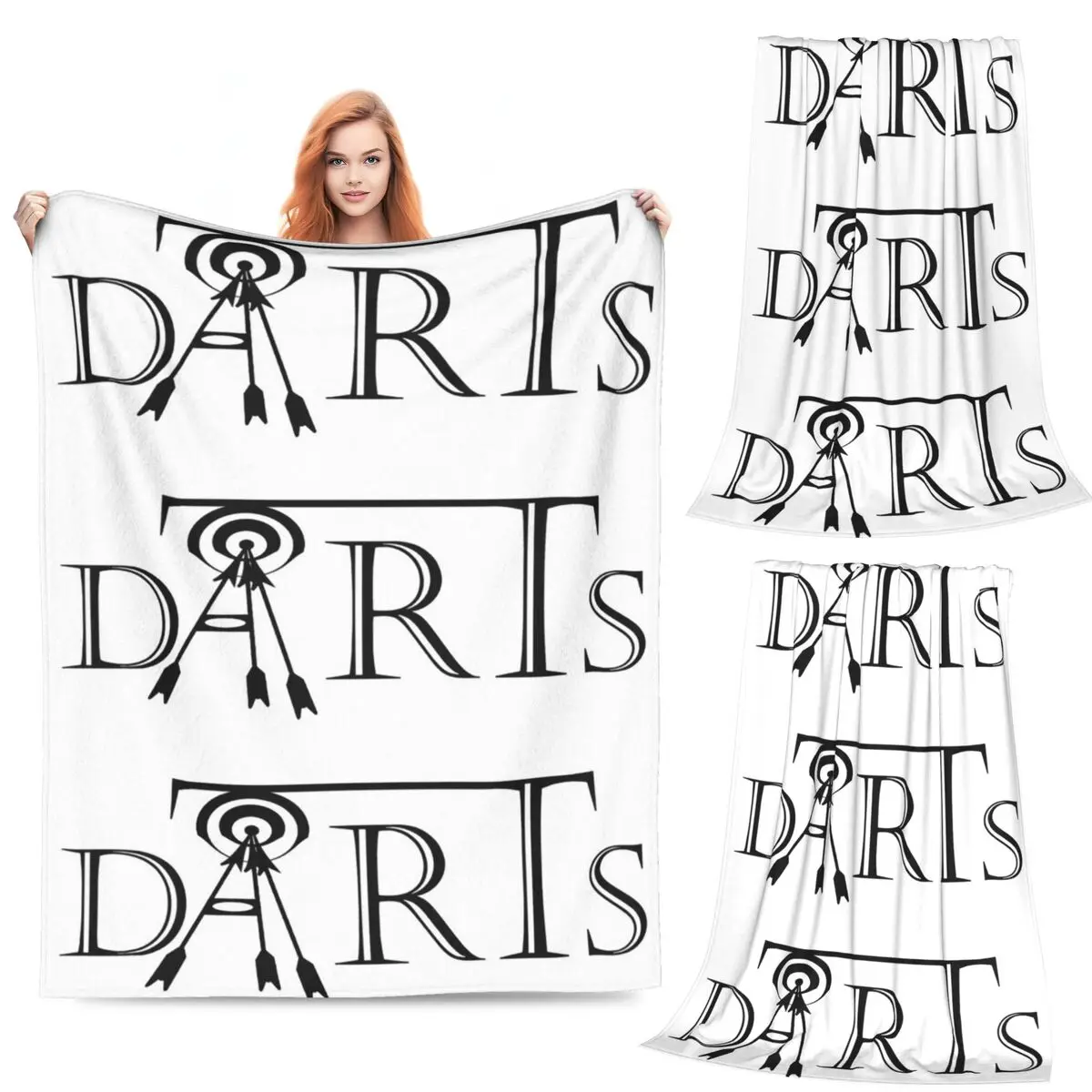 

Dart Target Blanket Flannel Sofa Throw Blanket Warm for Home Bedroom Office Throws Bedspread Quilt