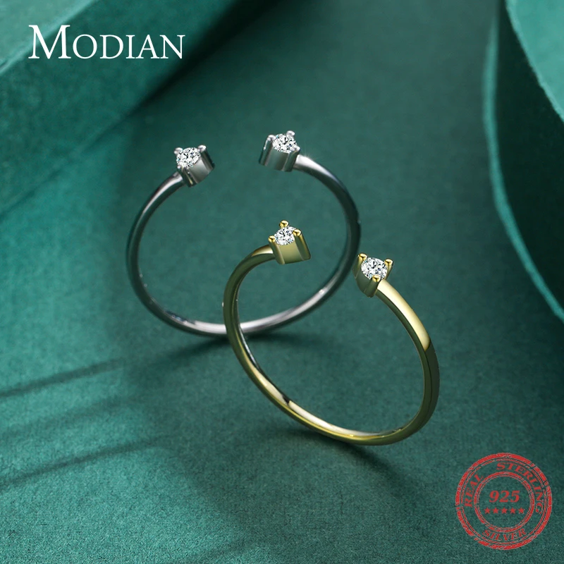 Women's 925 Sterling Silver Moissanite Adjustable Ring