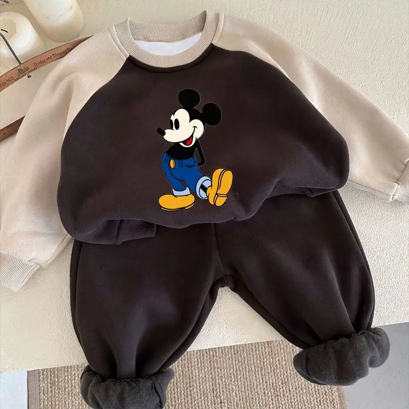 

Casual Sweatshirts Boys Girls Toddler Cartoon Clothing New Mickey Minnie Print Pullovers Pants 2pcs Long Sleeve Tracksuit