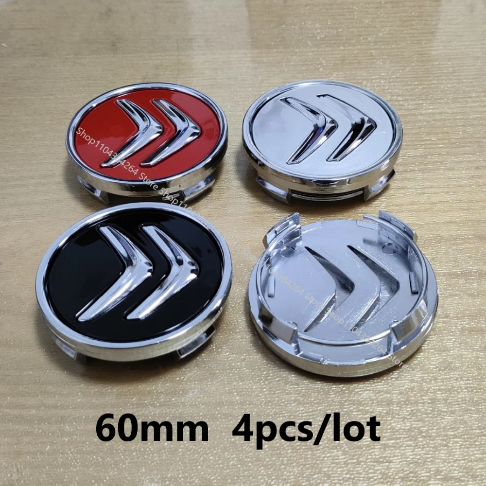 

4pcs 60mm Car Wheel Center Hub Caps For Citroen C2 C3 C4 C5 C1 Elysee Berling Xsara Picasso Saxo Cactus DS3 DS4 DS6s Accessories