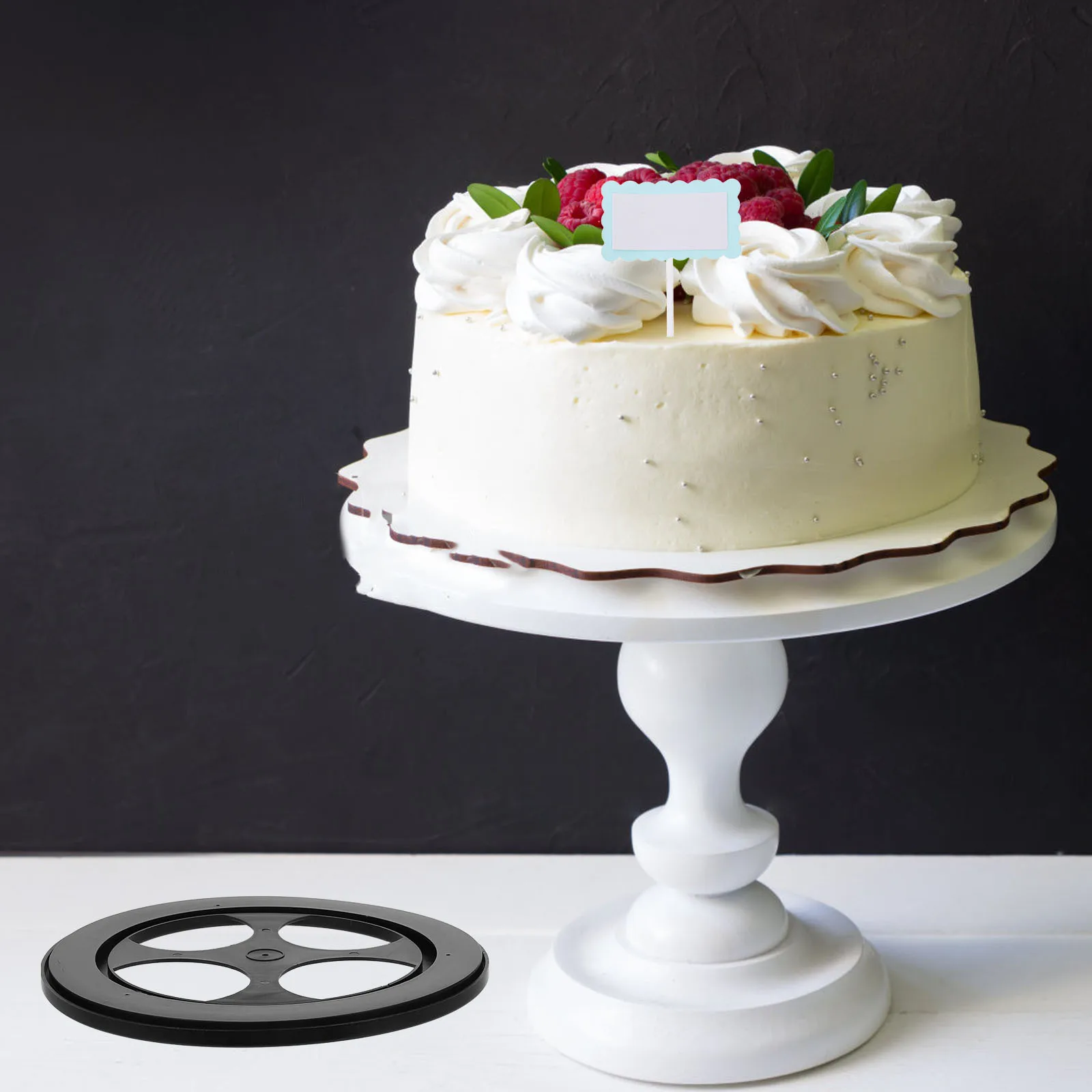 حامل عرض دوار قاعدة القرص الدوار 360 درجة لحامل منصة الغزل لعرض كعكة البيع بالتجزئة #2