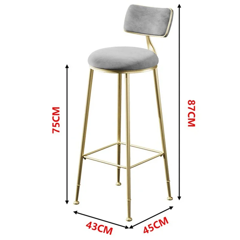 Nordic stołek barowy prosty lekki luksusowy żelazny stołek barowy do domu wysokie krzesło stołek z oparciem