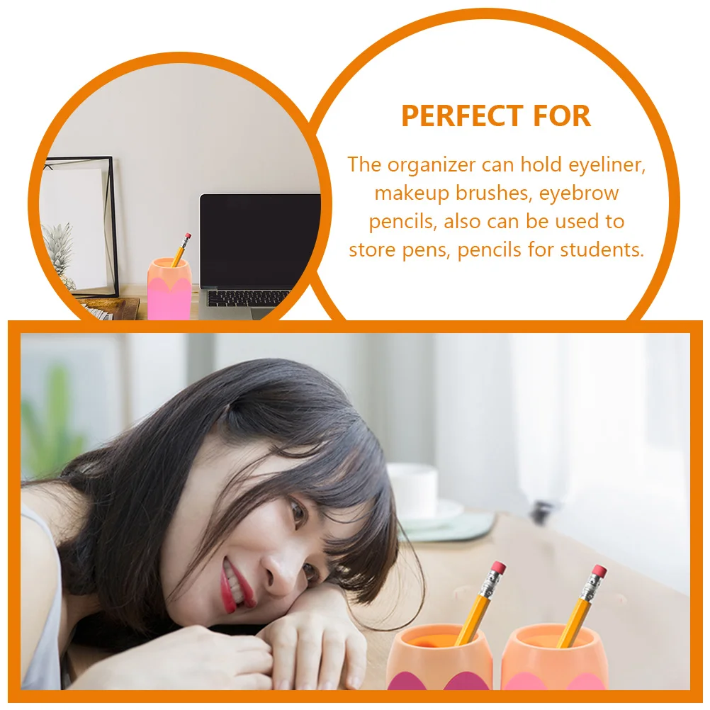 

6Pcs Color Block Pencil Holders Cute Pen Organizer Desktop Storage Large Opening Makeup Brush Holder Organizer