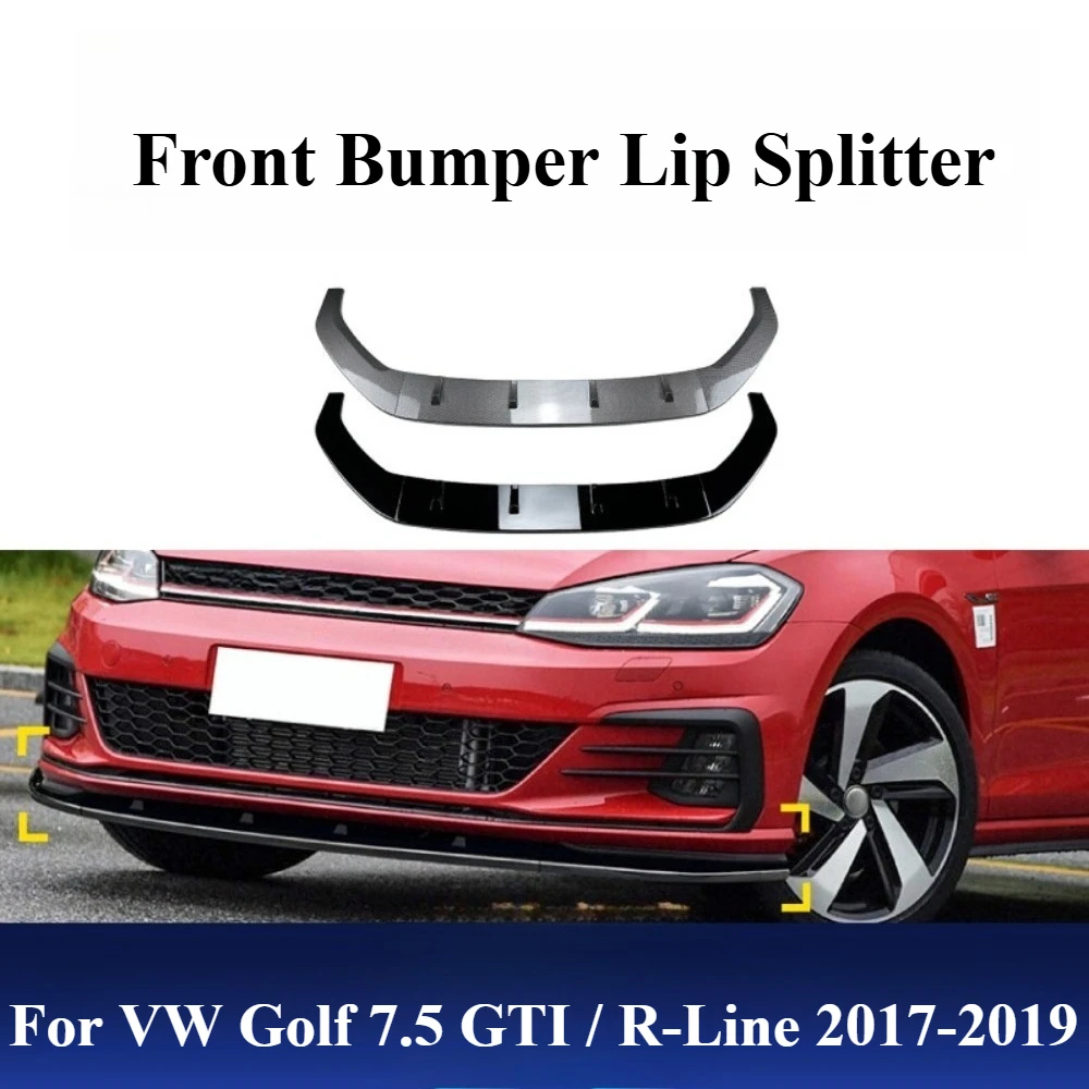 

For VW Golf 7.5 GTI / R-Line 2017-2019 - Front Bumper Lip Splitter, ABS Plastic Lower Spoiler with 3M Tape, Aerodynamic Upgrade