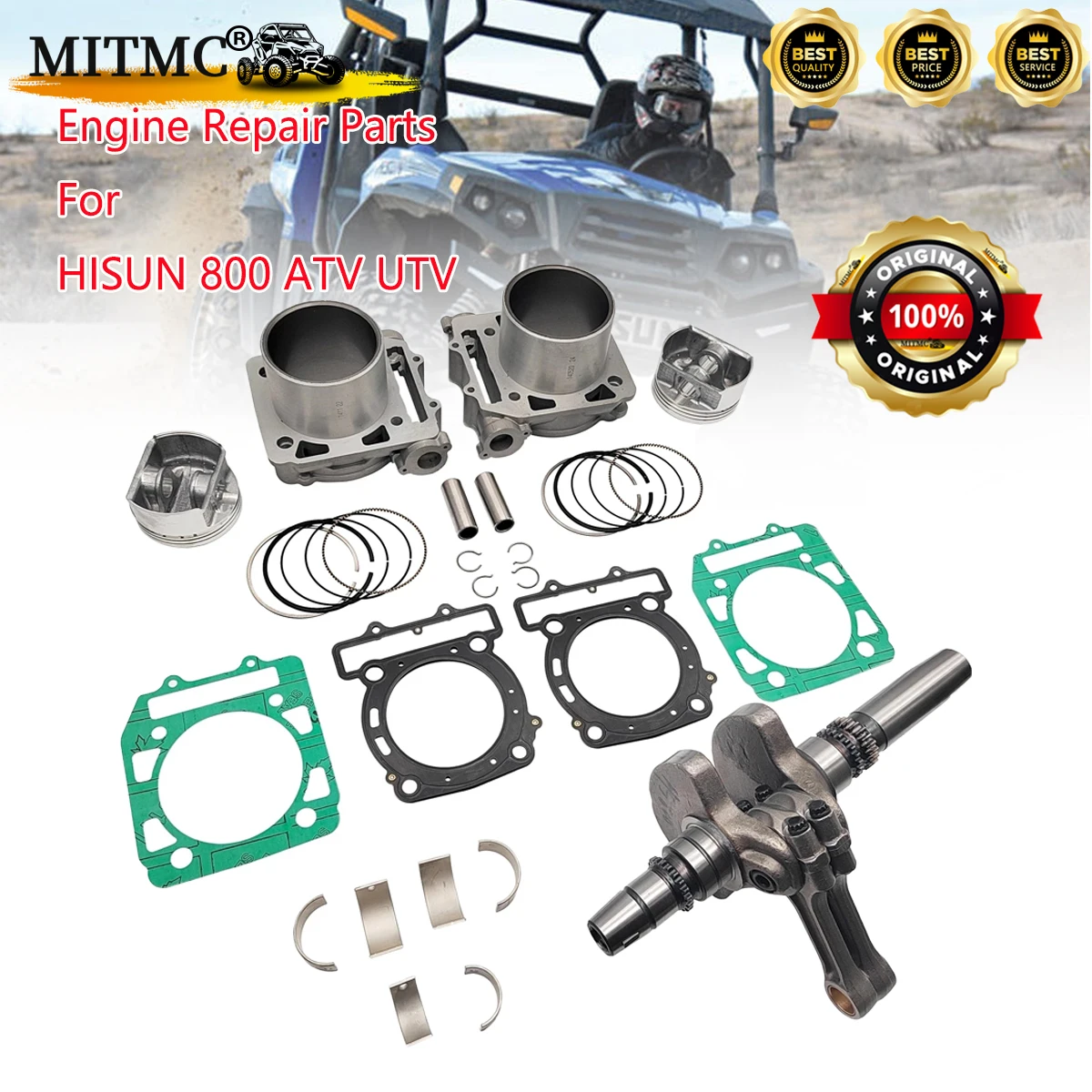 

Комплект переднего и заднего цилиндров HISUN 800, коленчатый вал, плоский подшипник для ATV UTV YS800 MSU800, детали Массимо, четыре карты HISUN 800 Fr