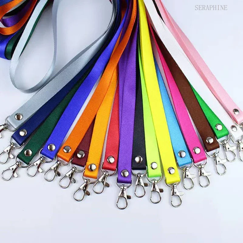100 Pcs Safety Hanging Neck Strap Lanyard and Card Case ID Transparent Name Badge Holder Anti-lost Clasp Rope Keychain Landyard