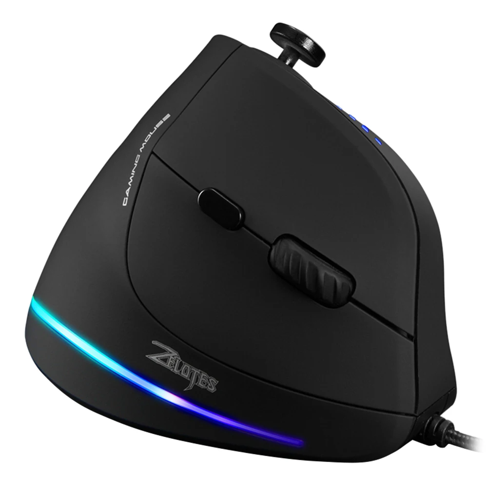 ZELOTES C-18 10000DPI RGB ajustável para jogos ópticos USB com fio vertical mouse
