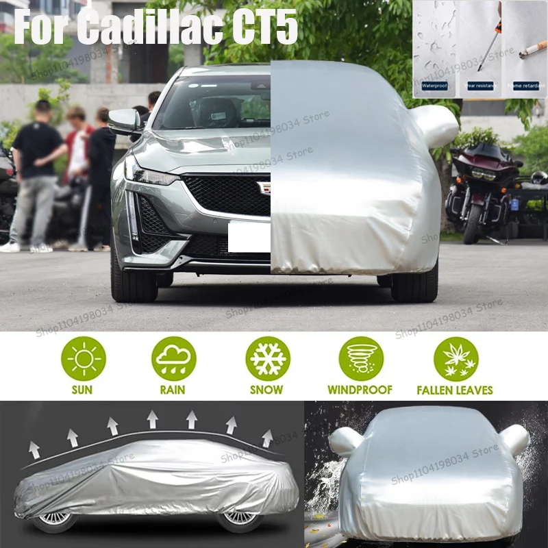 

For Cadillac CT5 Auto parts Anti snow Anti dust Sunscreen Anti-uv Anti peeling paint And Anti Rainwater 210t car cover Car cover