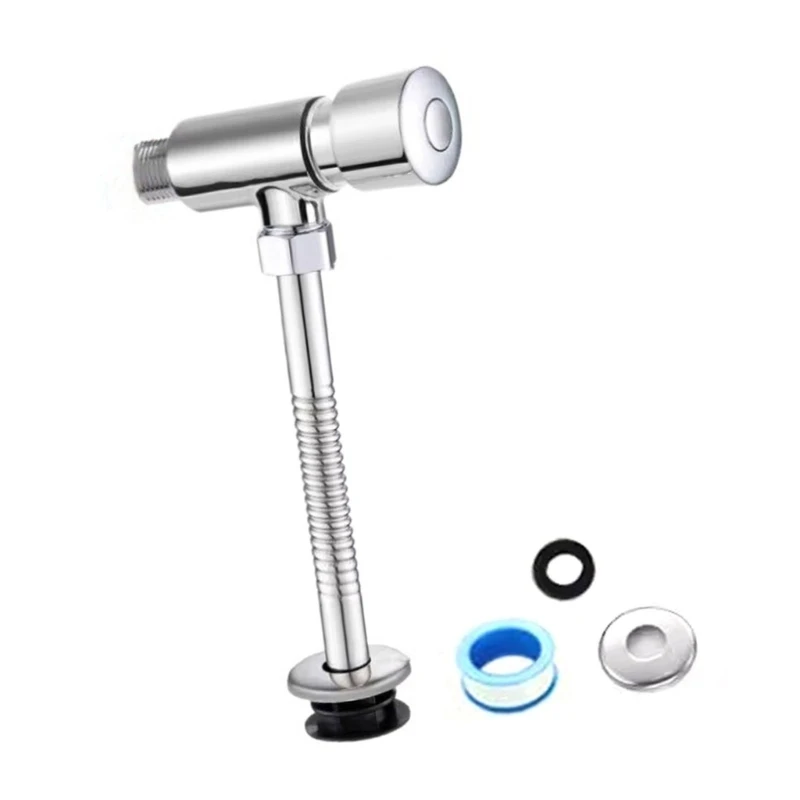 Long Lasting Corrosion Proof Urinal Flush Valves Simple Hand Press Operate Flushing Device Corrosion Resistant for Home