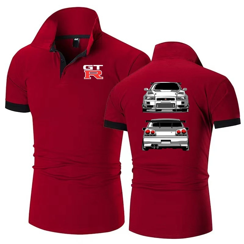 GTR Ares Polo R35 R34 modificato Team nissan camicie a maniche corte da uomo e da donna Nissanes F1 uomo Casual F1 Polo Top 071