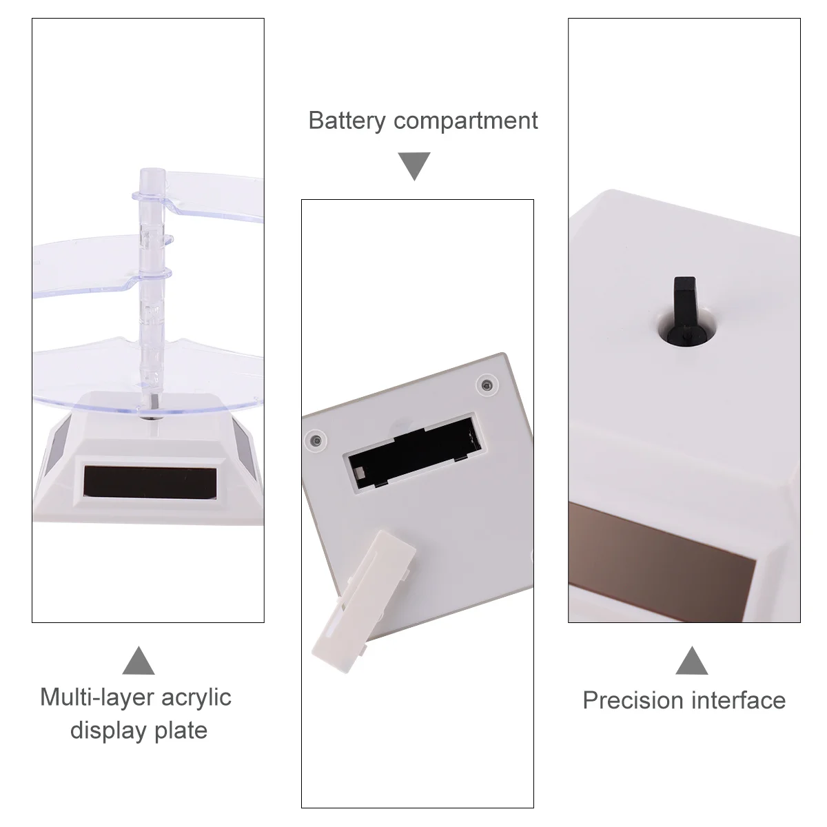 

3-Layer Solar Rotating Display Turntable 360° Auto Rotation For Jewelry Watch Phone Necklace Showcase Eco-Friendly Home