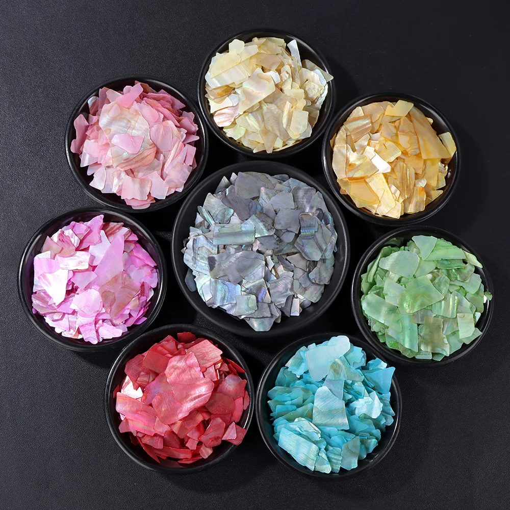 Colorful Irregular Glitter Shell Fragments Natural Abalone Shell Flakes Fragments For Nail Art Decoration Decals DIY Manicure