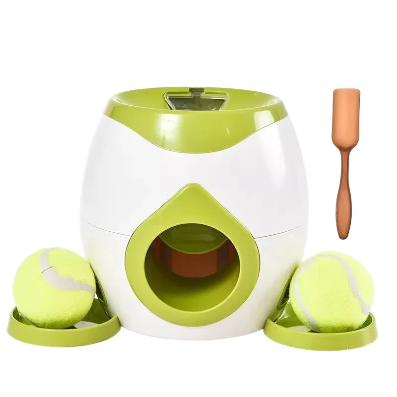 Hot Selling 2 in 1 Dog Tennis Launcher and Food Treat Dispenser Interactive Educational Dog Training Toy