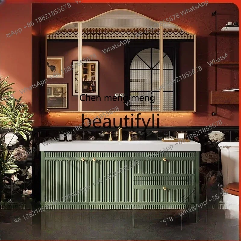 ss8350 French retro bathroom cabinet combination toilet washbasin cabinet high-end bathroom