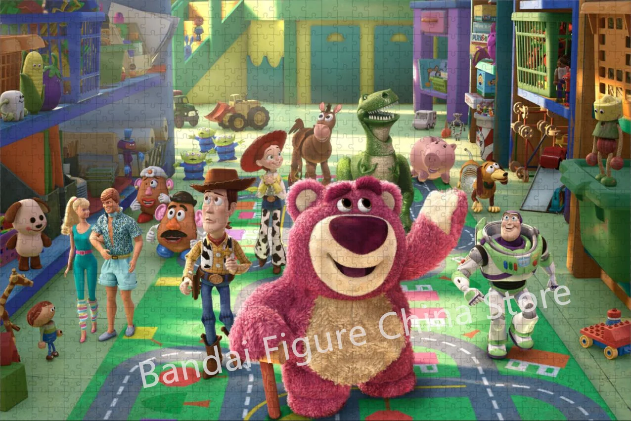 Disney Strawberry Bear Diy Assembled Educational Puzzle Toy Story 300/500/1000 Pieces Lotso Toys Print Jigsaw Puzzles Kids Gifts