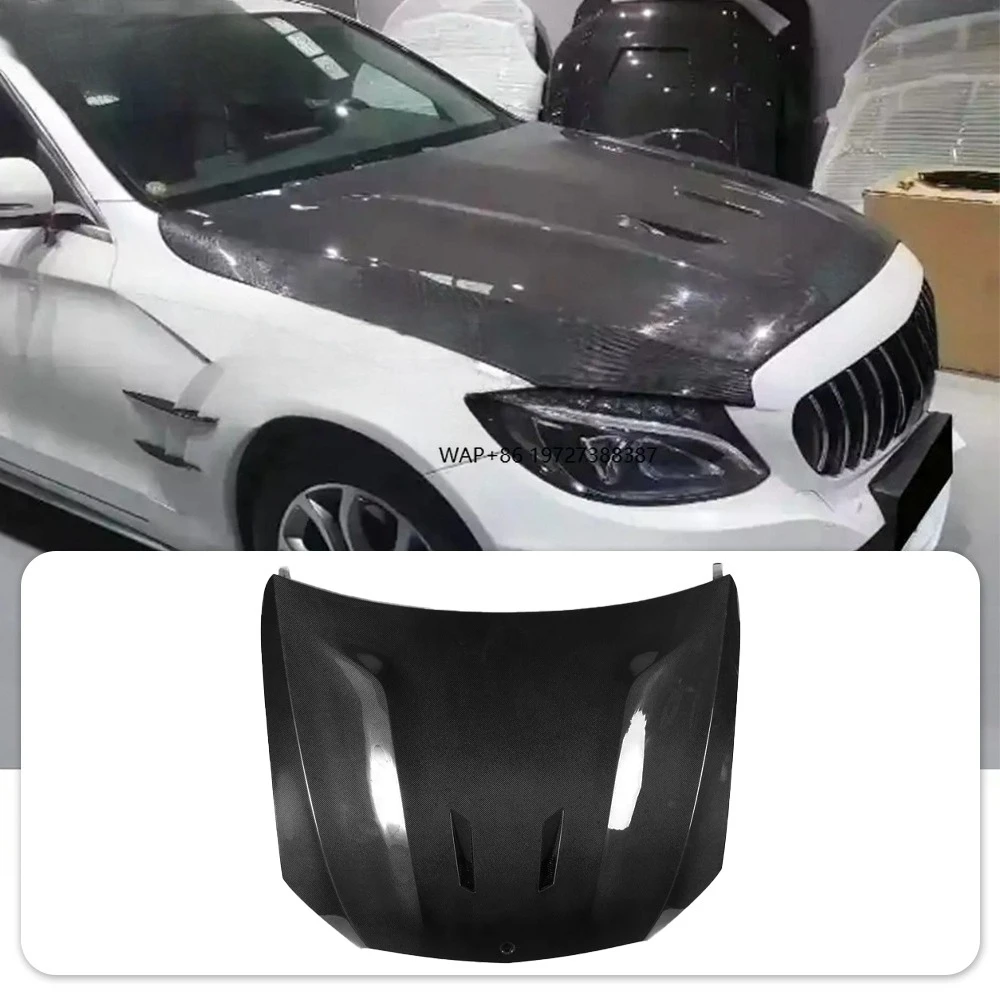 

For -C-Class W205 Real Carbon Fiber Front Canopy Modification Upgrade Kit 2015-2021