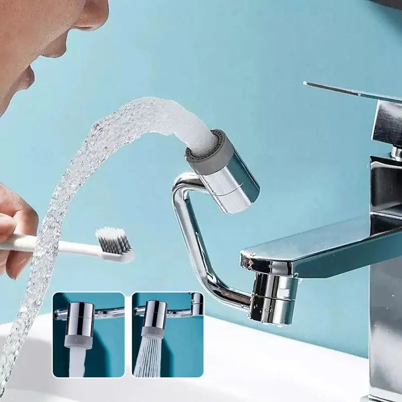 

1080° Swivel Faucet Extender Universal Splashproof Dual Spray Modes Rust-proof Bathroom Sink Accessories with Adapter