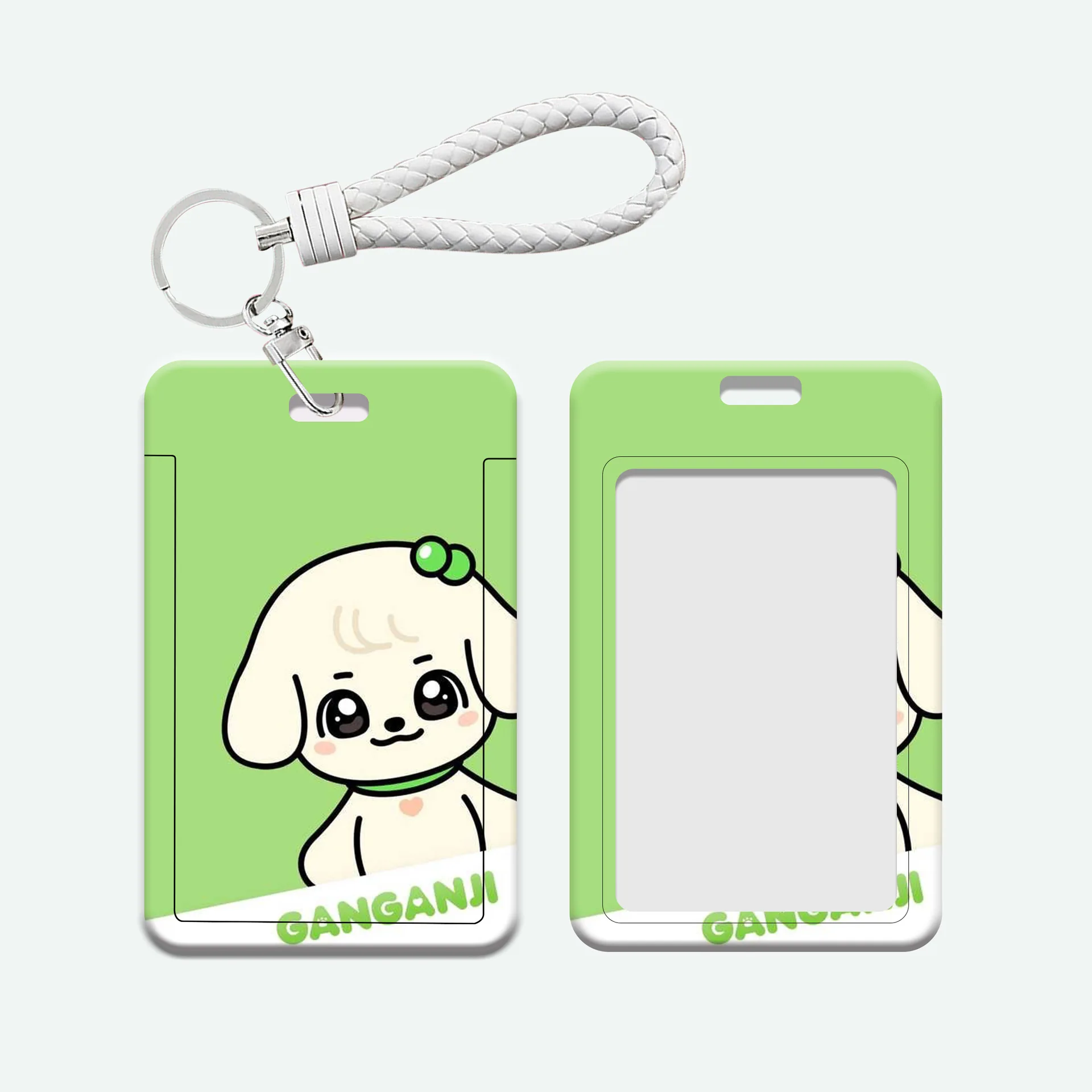 KPOP IVE Card Holder mini Cartoon Student ID Bus Card corda in pelle bianca pettorale ciondolo Cover protettiva NAORI CHERRY