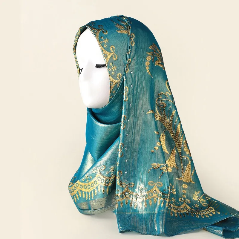 Ethnic Style Solid Color Jacquard Muslim Hijab Shawl Plain Monochrome Women Headscarf Islamic Lady Wrap Scarf Factory Supply