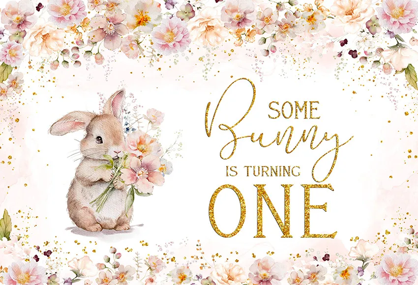 Mehofond-Arrière-Plan de Photographie avec Motif de Lapin, Fleurs de Pâques, ixd'Anniversaire de Bébé, Studio