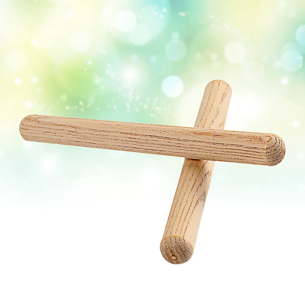 

2 pcs Mini Wooden Drumsticks Unpainted Heavy Duty Rhythm Sticks For Kids Beginners Practice Drumming Tools Rubber Surface Anti