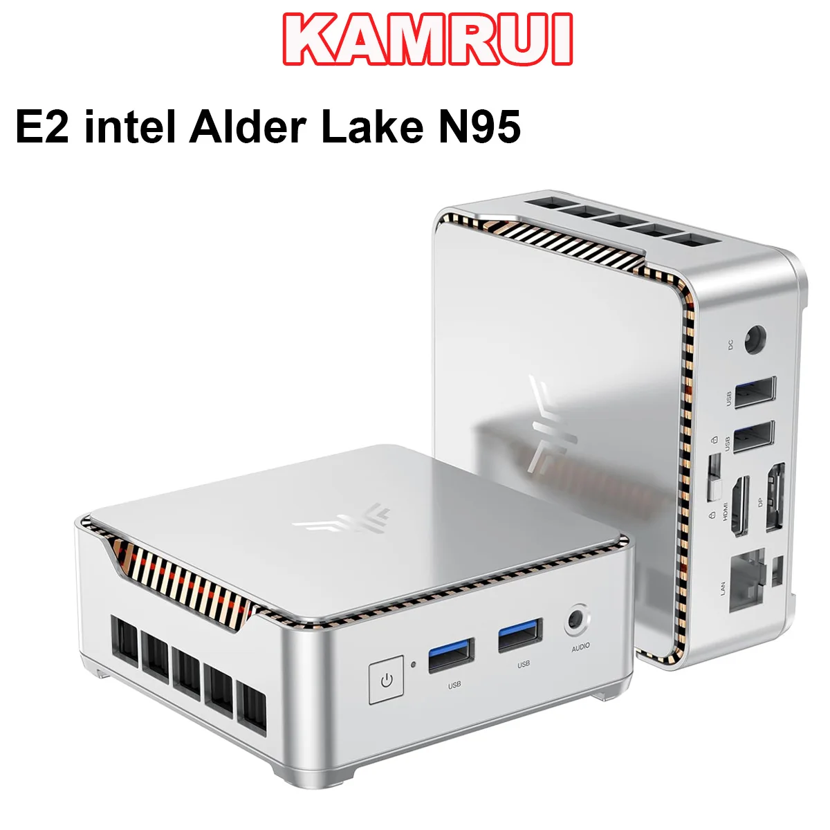 

Мини-ПК KAMRUI E2, 16 ГБ DDR4, 512 ГБ M.2 SSD, Alder Lake N95 до 3.4 ГГц, HDMI+DP1.4, двойной 4K UHD, WiFi5, для дома/офиса