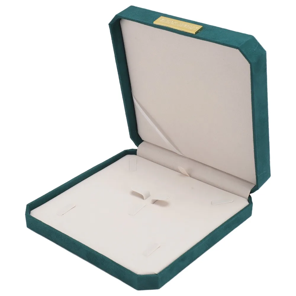 Large Capacity Jewelry Set Box Multifunction With Lid Jewelry Storage Box Square Shape Suede Like Material