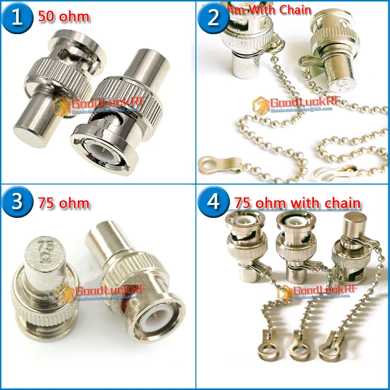 Q9 BNC terminal load BNC Male Female 50 ohm 75 ohm Load Termination DUMMY Nickel Plated Brass monitoring RF Connector Adapters