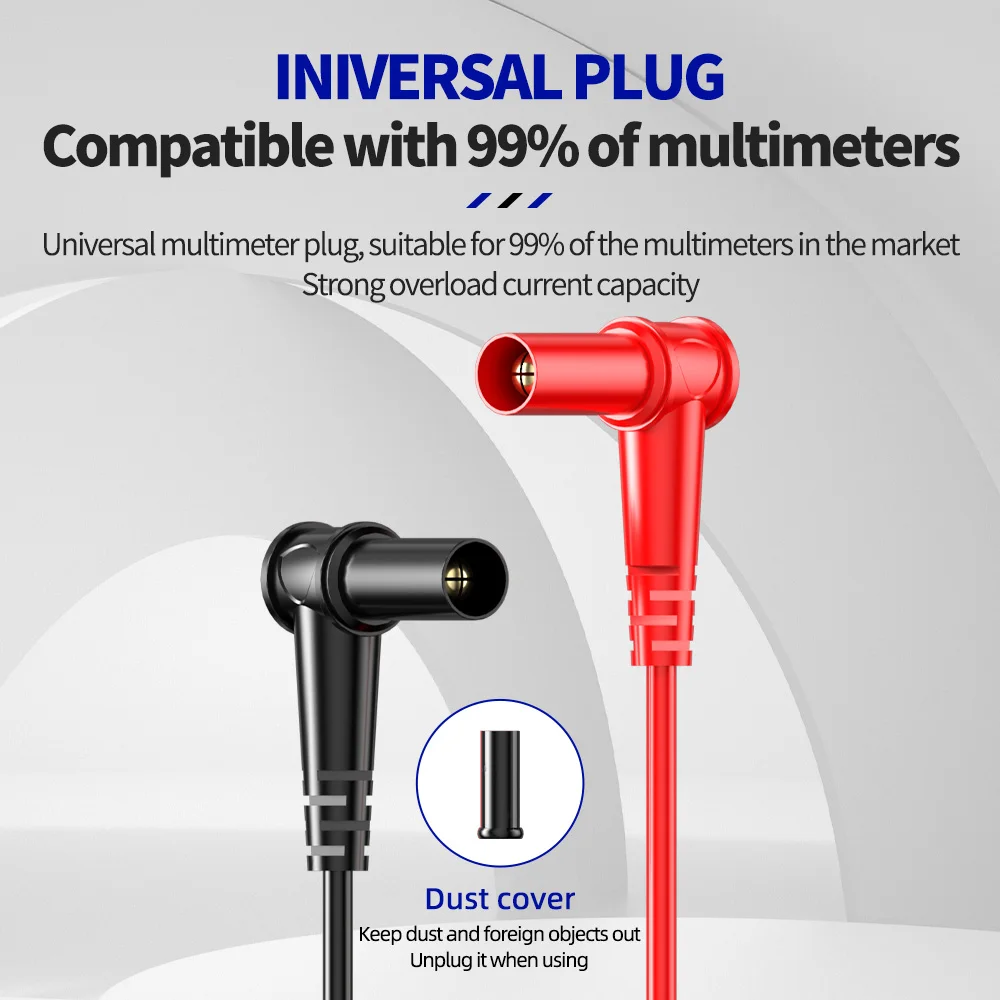 MECHANIC Gold-Plated Universal Digital Multimeter Probe Test Lead Precision Needle Tip Soft Silicone Double Insulation Cable Pen