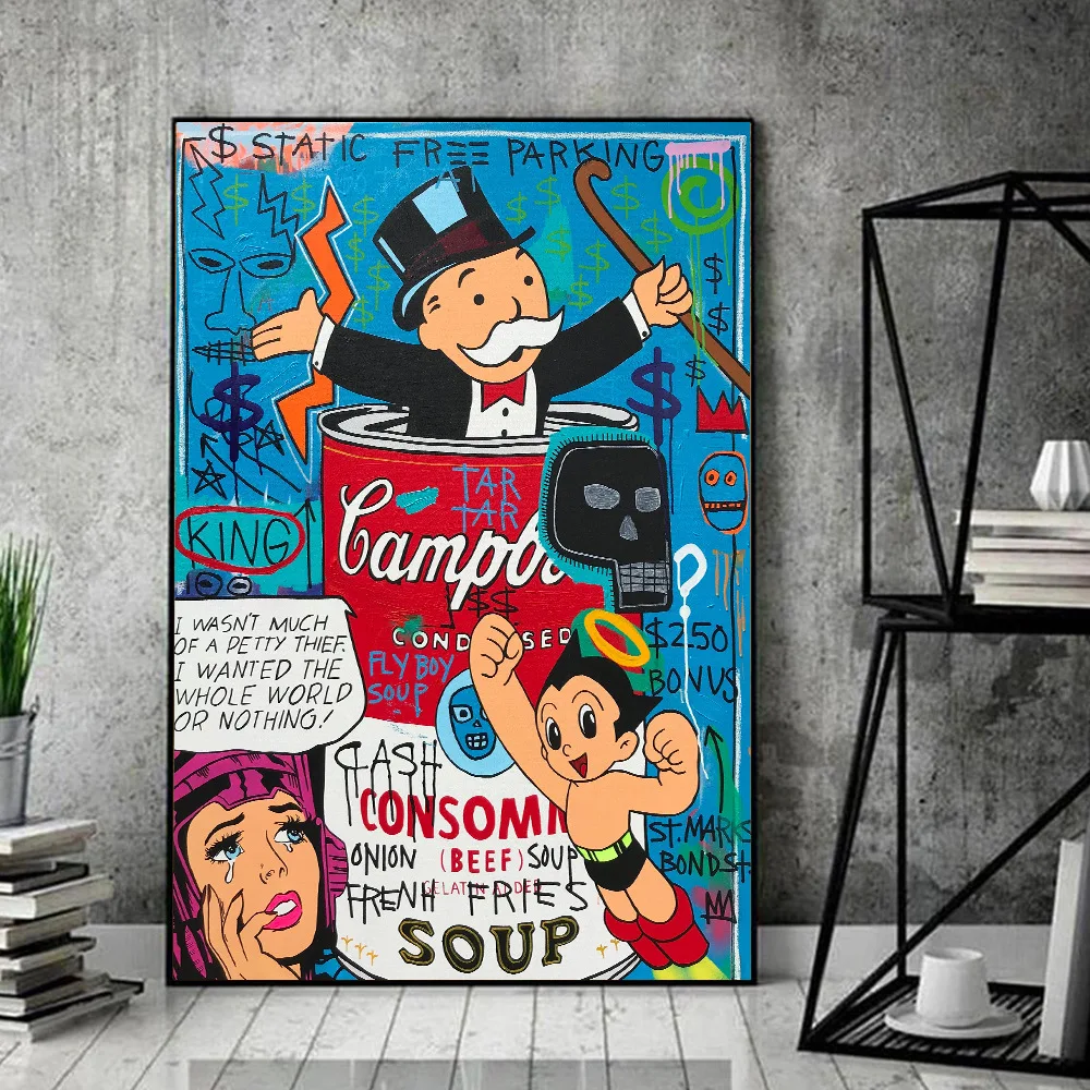 

Cartoon American graffiti decoration children's room living room creative art poster canvas painting