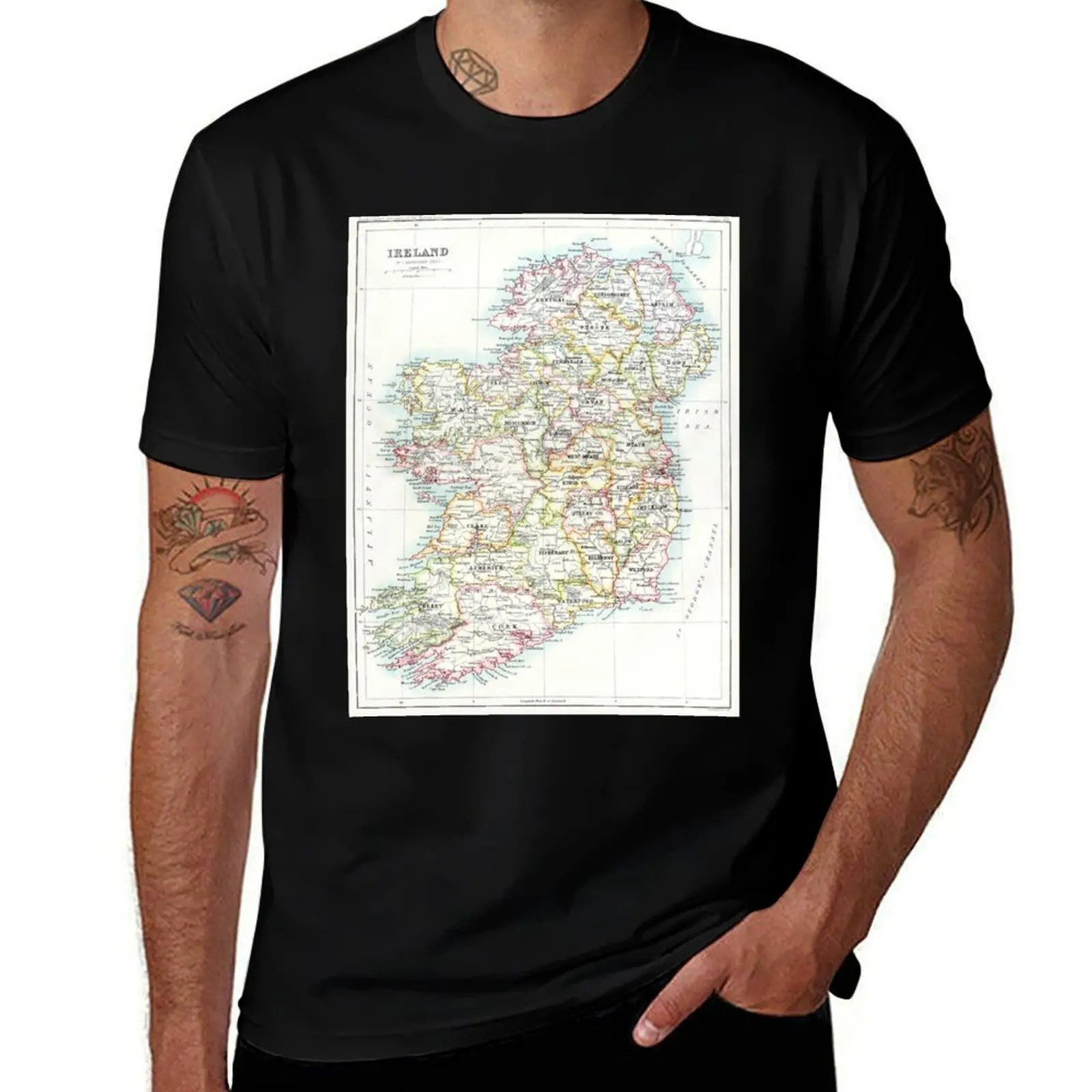 

Vintage Map of Ireland T-Shirt cute tops Funny t-shirts oversizeds tops t shirt for men
