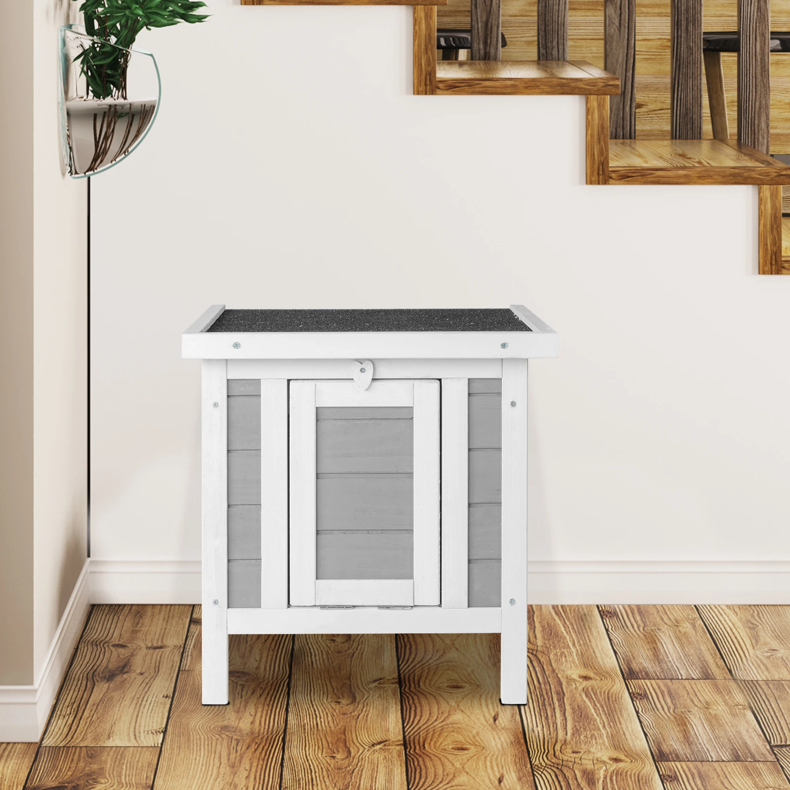 

20" Wooden Waterproof Rabbit Hutch Pet Bunny Small Animal House Habitat Gray