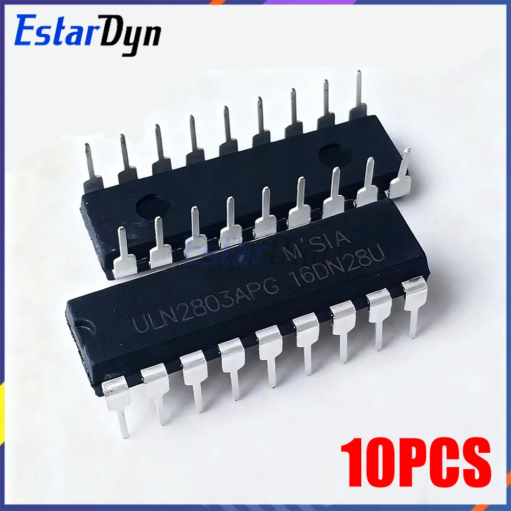 10pcs ULN2803APG DIP18 Original IC, Darlington Transistor Array Driver, 50V 500mA for Stepper Motor Relay PLC