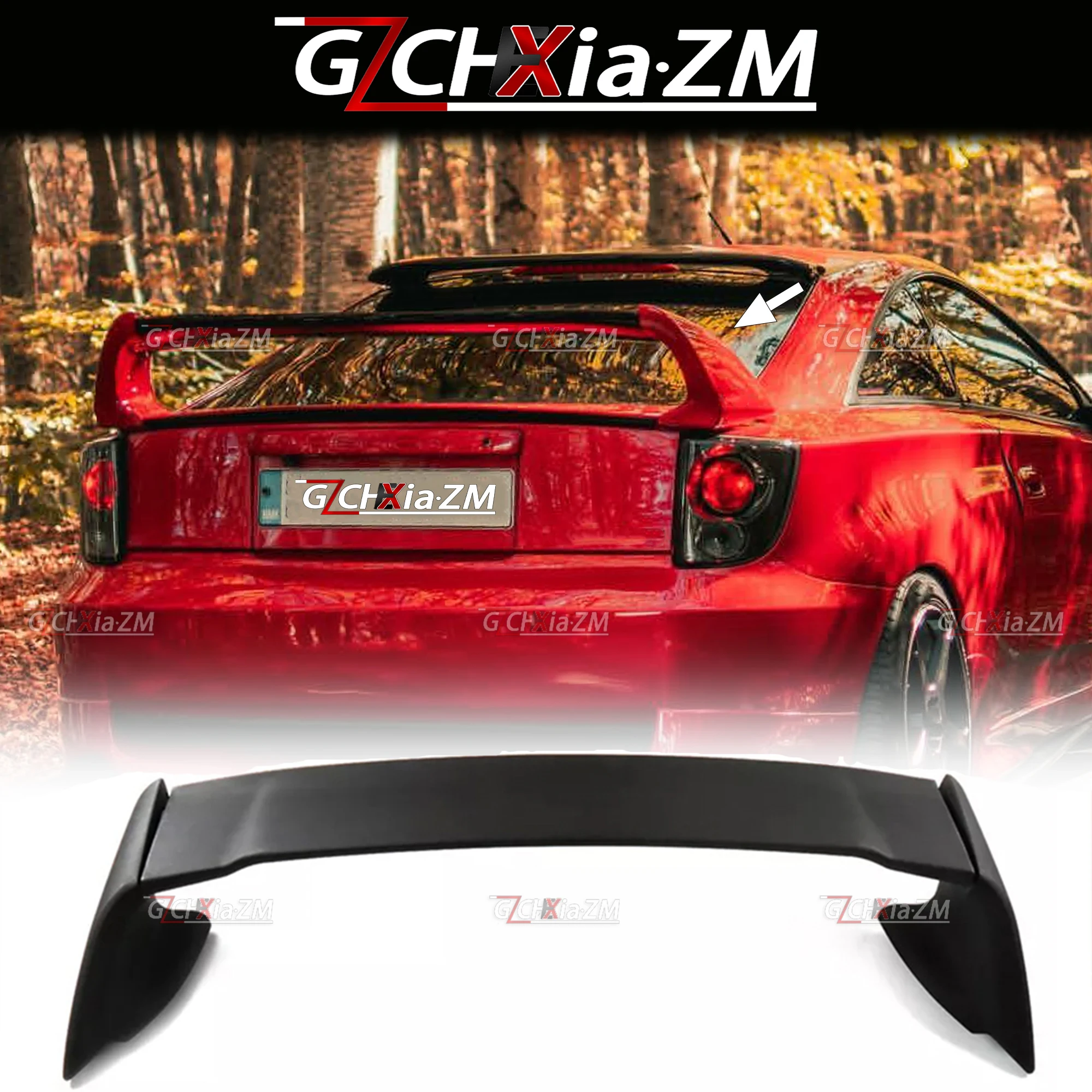 For 2000-2005 Toyota CELICA Trunk Lid Spoiler VVT High-Quality ABS Material GT Style Rear Diffuser Spoiler Body Dynamics Kit view 3