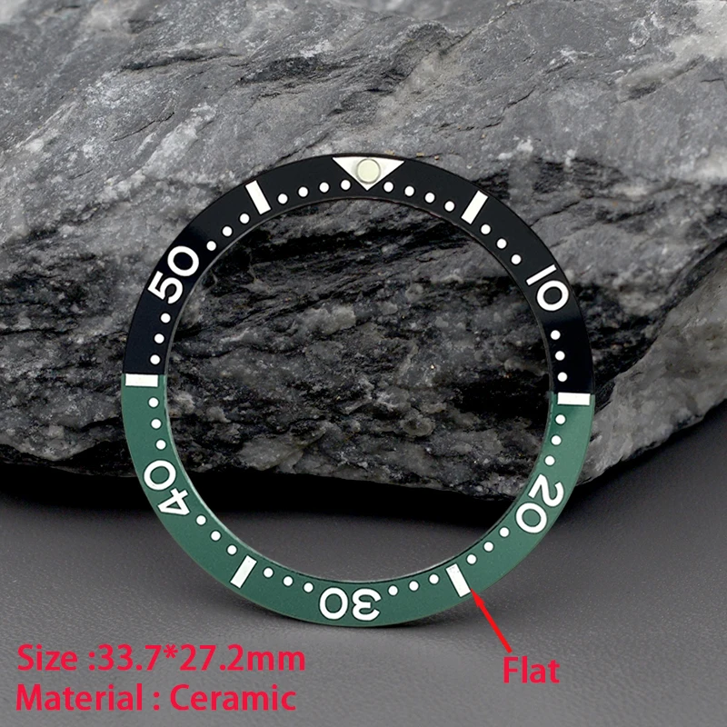 33.7mm*27.3mm Watch Ceramic Bezel Insert Watch Parts Fit SKX013 SKX015 Men\'s Mechanical Diving Watch Repair Parts Gift