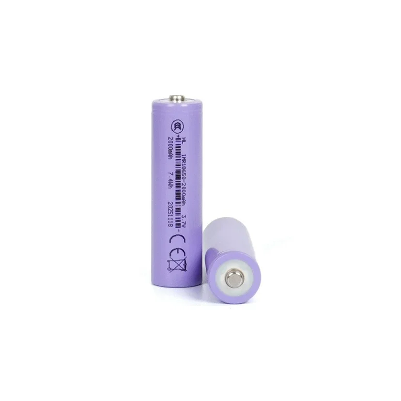 2026 New 2-20PCS 18650 3.7V 2000mAh Rechargeable Battery With Pointed No PCB Li-ion Cell For Power Tools Flashlight Power Bank
