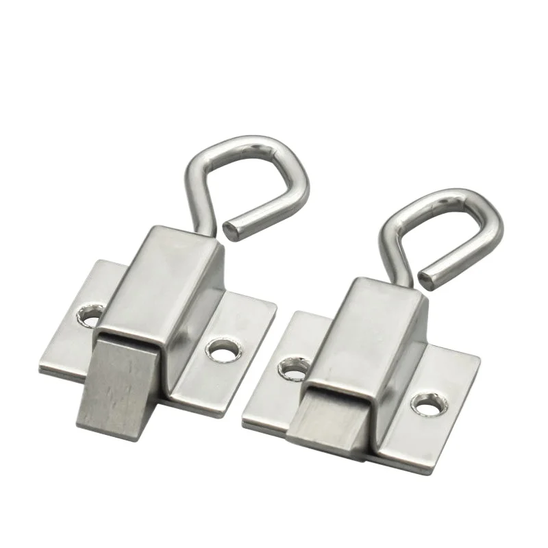 2 piece DK634 stainless steel spring retractable buckle, with pull ring latch, push-button self-locking carbon  hidden door pin