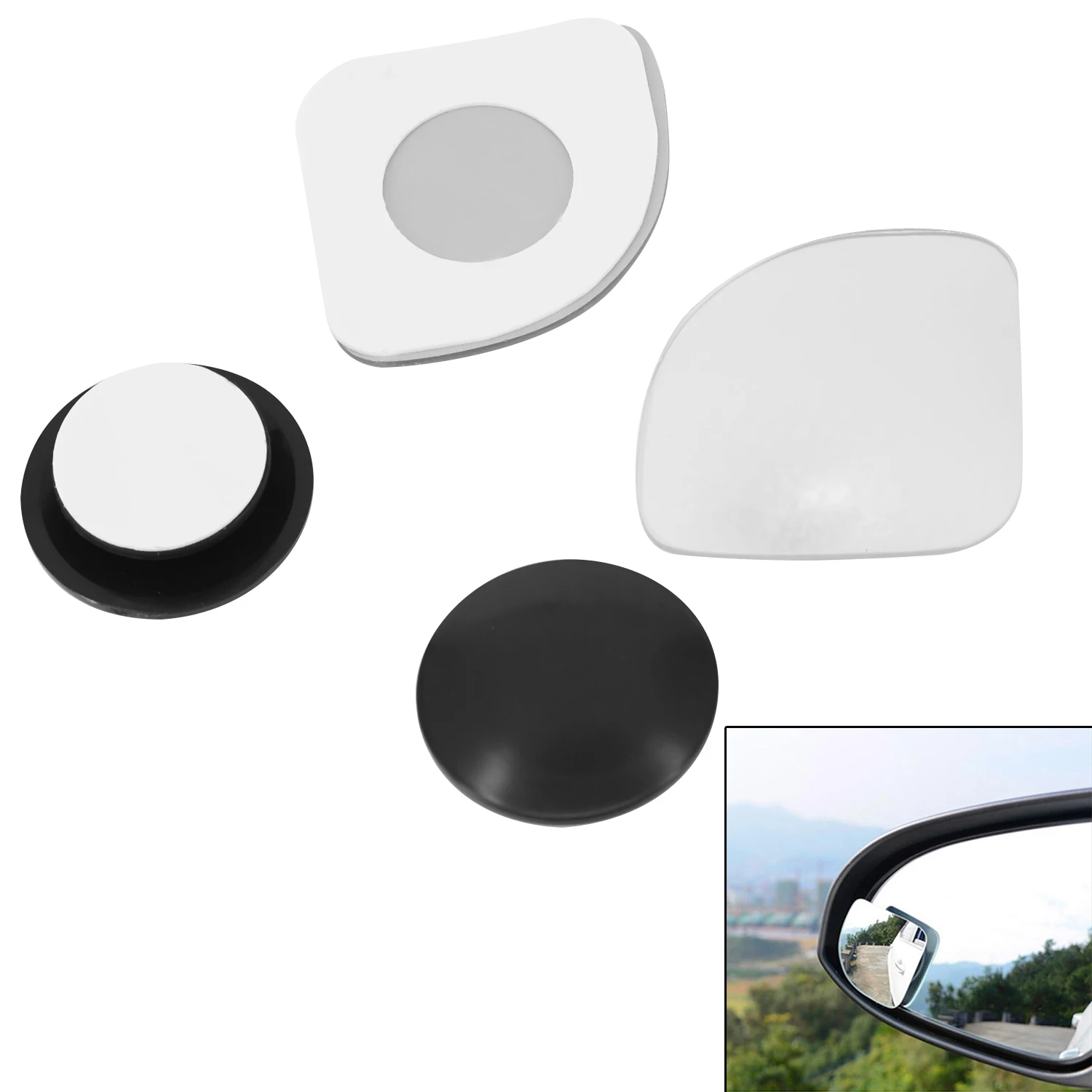 

Weatherproof Car Blind Spot Mirrors 360° adjustable Rear View Mirror Adjustable Blind Spot Rear View Mirror Car Frameless Silver