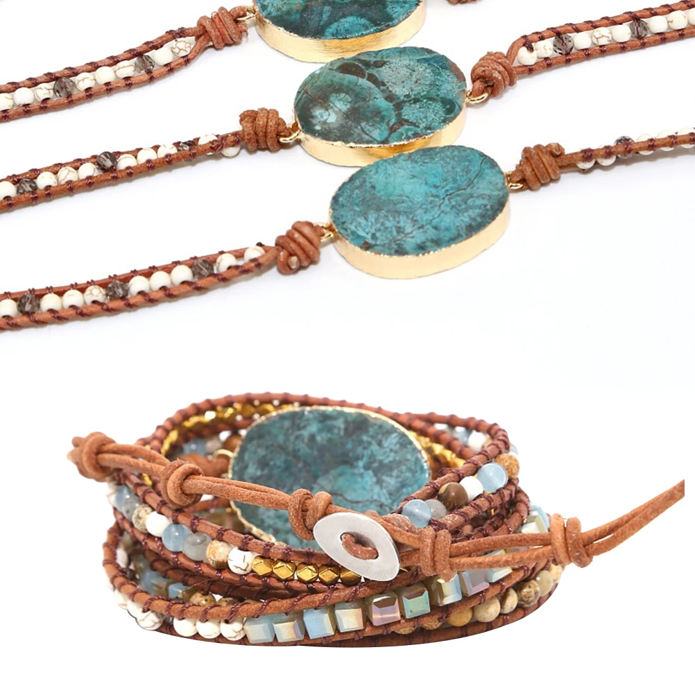 

Bracelet Attractive Bohemia Style Weave Handmade Weaving Beaded Natural Exquisite Detail