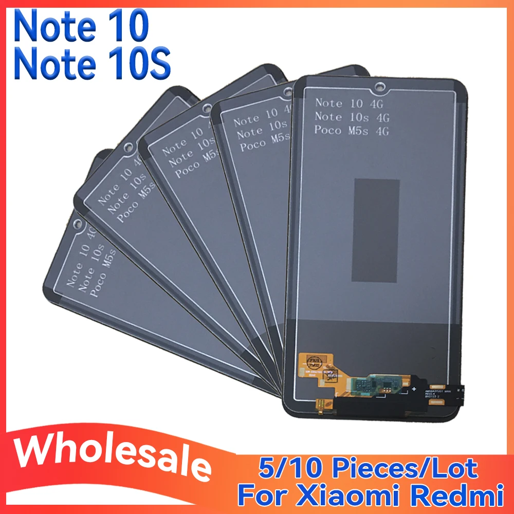 

Оптовая партия 5/10 шт. для Xiaomi Redmi Note 10 5G 4G 10S Poco M5S 4G ЖК-экран сенсорный экран в сборе мобильный телефон