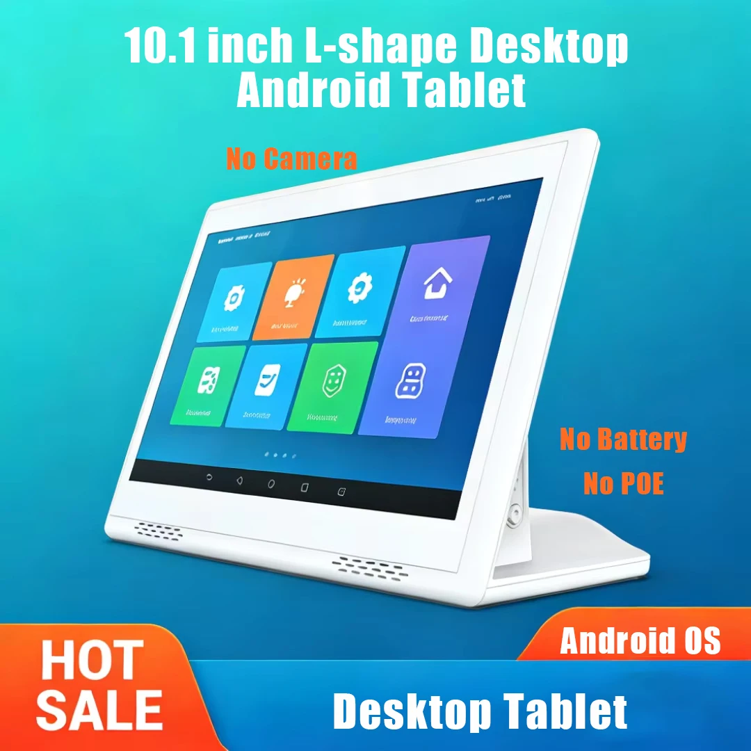 2026 New 10.1 inch L-shaped Desktop Android Tablet Touch Screen 2G+16G Wifi BT Ethernet Google Play KIOSK Display